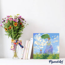 Carica l'immagine nel visualizzatore di Gallery, Mini Kit da Dipingere con i Numeri 20x20cm con cornice - La passeggiata - Monet