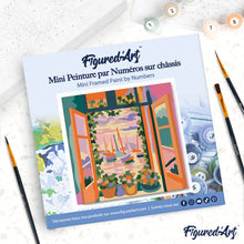 Carica l'immagine nel visualizzatore di Gallery, Mini Kit da Dipingere con i Numeri 20x20cm con cornice - Finestra aperta - Matisse