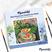 Carica l'immagine nel visualizzatore di Gallery, Mini Kit da Dipingere con i Numeri 20x20cm con cornice - I pesci rossi - Matisse