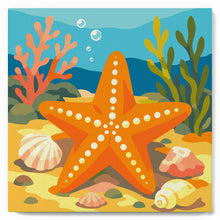 Carica l'immagine nel visualizzatore di Gallery, Mini Kit da Dipingere con i Numeri 20x20cm con cornice - Stella marina