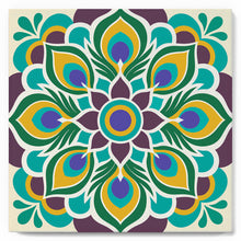 Carica l'immagine nel visualizzatore di Gallery, Mini Kit da Dipingere con i Numeri 20x20cm con cornice - Mandala occhio di pavone