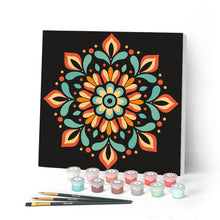 Carica l'immagine nel visualizzatore di Gallery, Mini Kit da Dipingere con i Numeri 20x20cm con cornice - Mandala autunnale Figured'Art