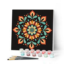 Carica l'immagine nel visualizzatore di Gallery, Mini Kit da Dipingere con i Numeri 20x20cm con cornice - Mandala autunnale Figured'Art