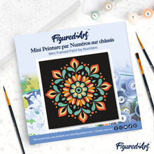 Carica l'immagine nel visualizzatore di Gallery, Mini Kit da Dipingere con i Numeri 20x20cm con cornice - Mandala autunnale