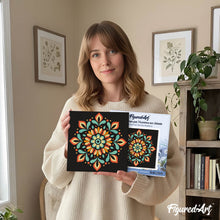 Carica l'immagine nel visualizzatore di Gallery, Mini Kit da Dipingere con i Numeri 20x20cm con cornice - Mandala autunnale