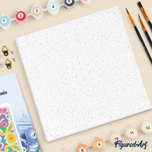 Carica l'immagine nel visualizzatore di Gallery, Mini Kit da Dipingere con i Numeri 20x20cm con cornice - Mandala e farfalle
