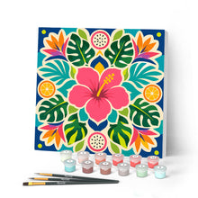 Carica l'immagine nel visualizzatore di Gallery, Mini Kit da Dipingere con i Numeri 20x20cm con cornice - Mandala dell’ibisco Figured'Art