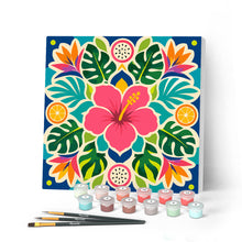 Carica l'immagine nel visualizzatore di Gallery, Mini Kit da Dipingere con i Numeri 20x20cm con cornice - Mandala dell’ibisco Figured'Art