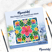 Carica l'immagine nel visualizzatore di Gallery, Mini Kit da Dipingere con i Numeri 20x20cm con cornice - Mandala dell’ibisco