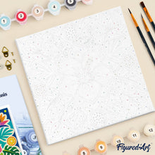 Carica l'immagine nel visualizzatore di Gallery, Mini Kit da Dipingere con i Numeri 20x20cm con cornice - Mandala dell’ibisco