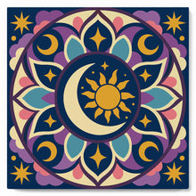 Carica l'immagine nel visualizzatore di Gallery, Mini Kit da Dipingere con i Numeri 20x20cm con cornice - Mandala celestiale
