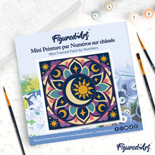 Carica l'immagine nel visualizzatore di Gallery, Mini Kit da Dipingere con i Numeri 20x20cm con cornice - Mandala celestiale