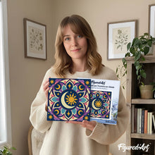 Carica l'immagine nel visualizzatore di Gallery, Mini Kit da Dipingere con i Numeri 20x20cm con cornice - Mandala celestiale