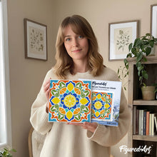 Carica l'immagine nel visualizzatore di Gallery, Mini Kit da Dipingere con i Numeri 20x20cm con cornice - Mandala e agrumi