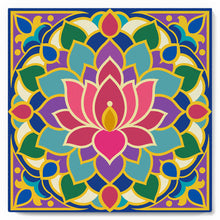 Carica l'immagine nel visualizzatore di Gallery, Mini Kit da Dipingere con i Numeri 20x20cm con cornice - Mandala del loto