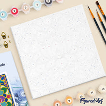 Carica l'immagine nel visualizzatore di Gallery, Mini Kit da Dipingere con i Numeri 20x20cm con cornice - Mandala del loto