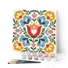 Carica l'immagine nel visualizzatore di Gallery, Mini Kit da Dipingere con i Numeri 20x20cm con cornice - Mandala floreale Figured'Art