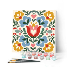 Carica l'immagine nel visualizzatore di Gallery, Mini Kit da Dipingere con i Numeri 20x20cm con cornice - Mandala floreale Figured'Art