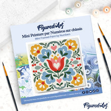 Carica l'immagine nel visualizzatore di Gallery, Mini Kit da Dipingere con i Numeri 20x20cm con cornice - Mandala floreale