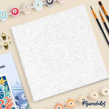 Carica l'immagine nel visualizzatore di Gallery, Mini Kit da Dipingere con i Numeri 20x20cm con cornice - Mandala delle conchiglie marine