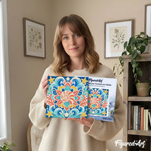 Carica l'immagine nel visualizzatore di Gallery, Mini Kit da Dipingere con i Numeri 20x20cm con cornice - Mandala delle conchiglie marine