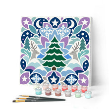 Carica l'immagine nel visualizzatore di Gallery, Mini Kit da Dipingere con i Numeri 20x20cm con cornice - Mandala natalizio Figured'Art
