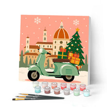 Carica l'immagine nel visualizzatore di Gallery, Mini Kit da Dipingere con i Numeri 20x20cm con cornice - Natale a Firenze Figured'Art