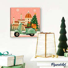 Carica l'immagine nel visualizzatore di Gallery, Mini Kit da Dipingere con i Numeri 20x20cm con cornice - Natale a Firenze