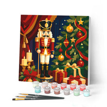 Carica l'immagine nel visualizzatore di Gallery, Mini Kit da Dipingere con i Numeri 20x20cm con cornice - Schiaccianoci di Natale Figured'Art