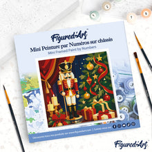 Carica l'immagine nel visualizzatore di Gallery, Mini Kit da Dipingere con i Numeri 20x20cm con cornice - Schiaccianoci di Natale