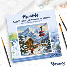 Carica l'immagine nel visualizzatore di Gallery, Mini Kit da Dipingere con i Numeri 20x20cm con cornice - Vacanze invernali sulle Alpi