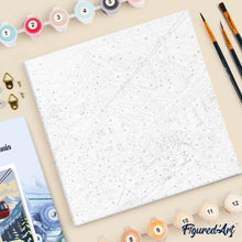 Carica l'immagine nel visualizzatore di Gallery, Mini Kit da Dipingere con i Numeri 20x20cm con cornice - Vacanze invernali sulle Alpi