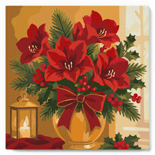 Carica l'immagine nel visualizzatore di Gallery, Mini Kit da Dipingere con i Numeri 20x20cm con cornice - Stelle di Natale