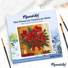 Carica l'immagine nel visualizzatore di Gallery, Mini Kit da Dipingere con i Numeri 20x20cm con cornice - Stelle di Natale