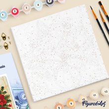 Carica l'immagine nel visualizzatore di Gallery, Mini Kit da Dipingere con i Numeri 20x20cm con cornice - Stelle di Natale
