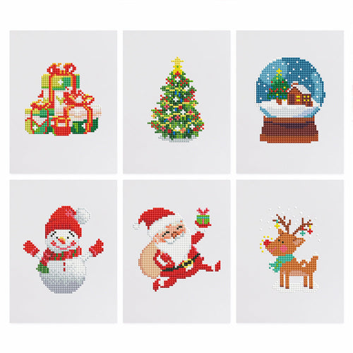 Mini Diamond Painting 15x20cm (6 pezzi) - Natale Festivo