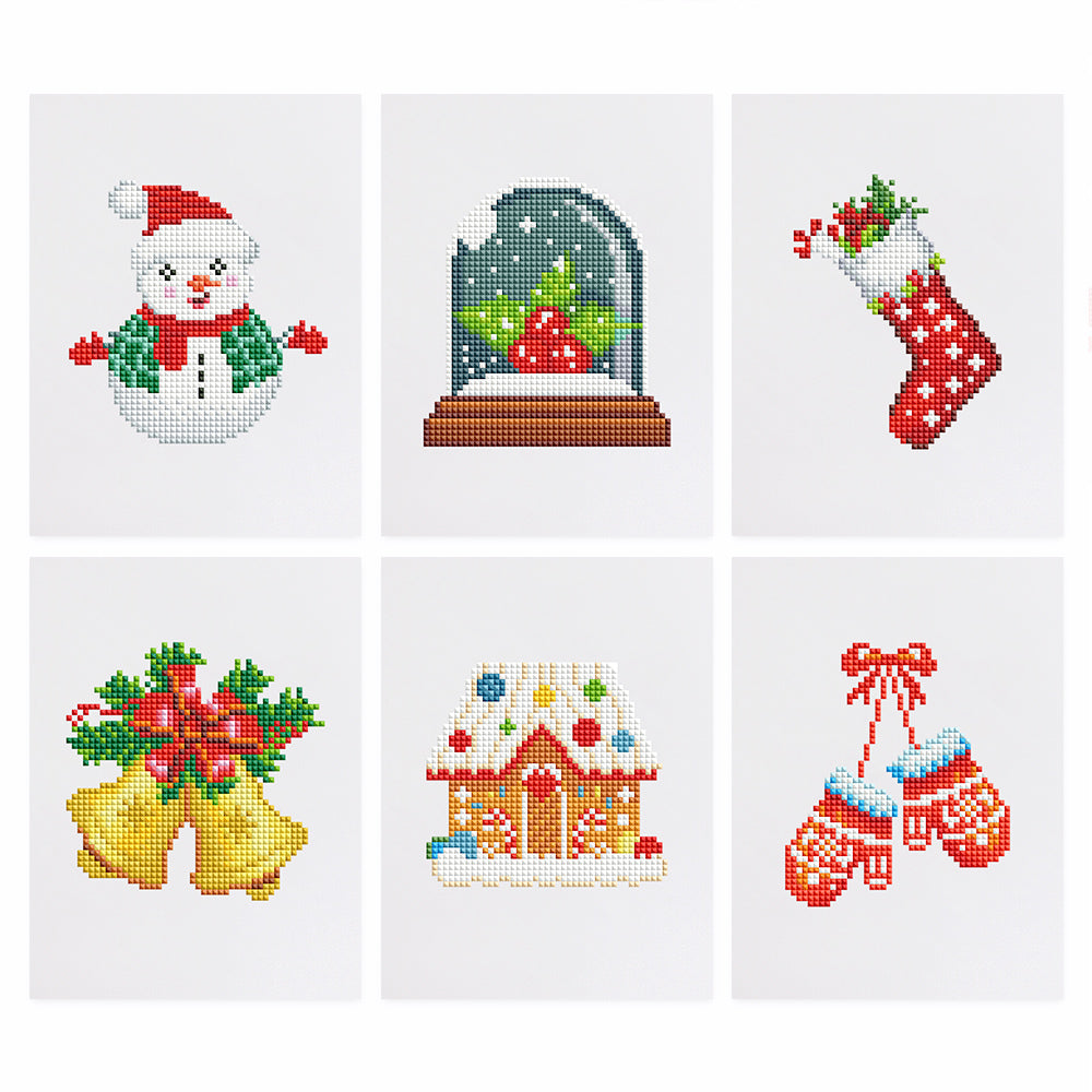 Mini Diamond Painting 15x20cm (6 pezzi) - Classici di Natale