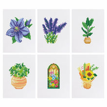 Carica l&#39;immagine nel visualizzatore di Gallery, Mini Diamond Painting 15x20cm (6 pezzi) - Fiori e Piante in Vaso