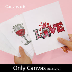 Mini Set Diamond Painting 15x20cm (6 pezzi) - Design Delicati