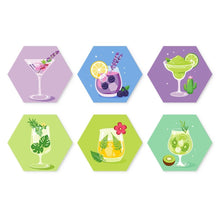 Carica l'immagine nel visualizzatore di Gallery, Mini Set Dipingere con i Numeri - Esagoni (6 pezzi) - Cocktail Pastello Figured'Art