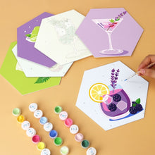 Carica l'immagine nel visualizzatore di Gallery, Mini Set Dipingere con i Numeri - Esagoni (6 pezzi) - Cocktail Pastello