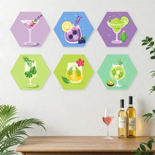 Carica l'immagine nel visualizzatore di Gallery, Mini Set Dipingere con i Numeri - Esagoni (6 pezzi) - Cocktail Pastello