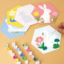 Carica l'immagine nel visualizzatore di Gallery, Mini Set Dipingere con i Numeri - Esagoni (6 pezzi) - Set Animali da Cameretta