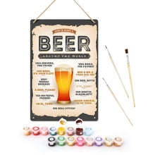 Carica l'immagine nel visualizzatore di Gallery, Dipingere con i Numeri Poster Metallici - Birra in giro per il Mondo Figured'Art