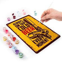 Carica l'immagine nel visualizzatore di Gallery, Dipingere con i Numeri Poster Metallici - Birra Bionda
