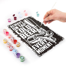 Carica l'immagine nel visualizzatore di Gallery, Dipingere con i Numeri Poster Metallici - Birra Fresca Bianco&amp;Nero
