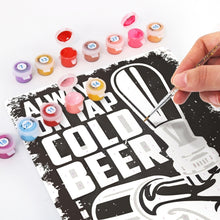 Carica l'immagine nel visualizzatore di Gallery, Dipingere con i Numeri Poster Metallici - Birra Fresca Bianco&amp;Nero