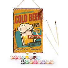 Carica l'immagine nel visualizzatore di Gallery, Dipingere con i Numeri Poster Metallici - Stasera solo Birra! Figured'Art