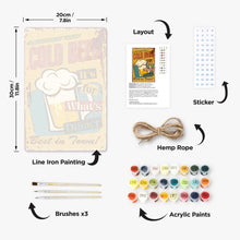 Carica l'immagine nel visualizzatore di Gallery, Dipingere con i Numeri Poster Metallici - Stasera solo Birra!