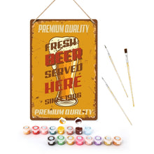 Carica l'immagine nel visualizzatore di Gallery, Dipingere con i Numeri Poster Metallici - Qui si serve Birra Fresca Figured'Art